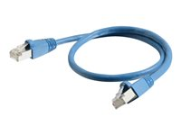 C2G Cat6a Booted Shielded (STP) Network Patch Cable - Cordon de raccordement - RJ-45 (M) pour RJ-45 (M) - 1.5 m - STP - CAT 6a - moulé, sans crochet, bloqué - bleu 89909