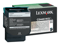 Lexmark - À rendement extrêmement élevé - noir - originale - cartouche de toner LCCP, LRP - pour C544dn, 544dtn, 544dw, 544n, 546dtn; X544dn, 544dtn, 544dw, 544n, 546dtn, 548de, 548dte C544X1KG