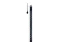 APC Easy Basic Rack PDU EPDU1116B-SCH - Unité de distribution secteur (rack-montable) - CA 200/208/230 V - 3680 VA - entrée : CEE 7/4 - connecteurs de sortie : 14 (power CEE 7/3) - 0U - 3 m cordon - noir - pour P/N: AR9300SP, AR9300SP-R, AR9307SP, AR9307SP-R, SMC1000I-2UC, SMC1000IC, SMC1500I-2UC EPDU1116B-SCH