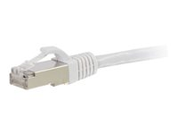 C2G Cat6a Booted Shielded (STP) Network Patch Cable - Cordon de raccordement - RJ-45 (M) pour RJ-45 (M) - 7 m - STP - CAT 6a - moulé, sans crochet, bloqué - blanc 89940