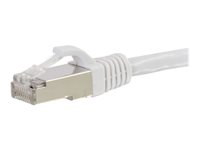 C2G Cat6a Booted Shielded (STP) Network Patch Cable - Cordon de raccordement - RJ-45 (M) pour RJ-45 (M) - 1 m - STP - CAT 6a - moulé, sans crochet, bloqué - blanc 89935