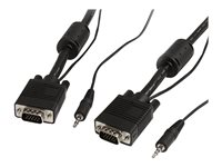 StarTech.com Cable video coaxial pour ecran VGA haute resolution 2 m avec audio HD15 M/M - Câble VGA - HD-15 (VGA), mini-phone stereo 3.5 mm (M) pour HD-15 (VGA), mini-phone stereo 3.5 mm (M) - 2 m - moulé, vis moletées - noir MXTHQMM2MA