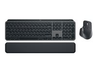 Logitech MX Keys S Combo - Ensemble clavier et souris - rétroéclairé - sans fil - Bluetooth LE - AZERTY - Français - commutateur : commutateurs à clé à ciseaux - graphite - avec Palm Rest 920-011607