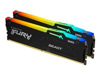 Kingston FURY Beast RGB - DDR5 - kit - 16 Go: 2 x 8 Go - DIMM 288 broches - 5600 MHz / PC5-44800 - CL40 - 1.25 V - mémoire sans tampon - on-die ECC KF556C40BBAK2-16