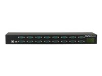 StarTech.com Hub série RS232 à 16 ports - Adaptateur USB vers 16x DB9 RS232 à montage en rack avec installation en série - Adaptateur série - USB 2.0 - RS-232 x 16 - noir ICUSB23216FD