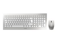 CHERRY DW 8000 - Ensemble clavier et souris - sans fil - RF, 2.4 GHz - Français - blanc, argent JD-0310FR