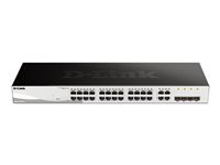 D-Link Web Smart DGS-1210-24 - Commutateur - Géré - 24 x 10/100/1000 + 4 x SFP partagé - de bureau DGS-1210-24/E