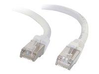 C2G Cat6a Booted Shielded (STP) Network Patch Cable - Cordon de raccordement - RJ-45 (M) pour RJ-45 (M) - 3 m - STP - CAT 6a - moulé, sans crochet, bloqué - blanc 89938