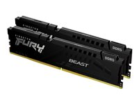 Kingston FURY Beast - DDR5 - kit - 64 Go: 2 x 32 Go - DIMM 288 broches - 5200 MHz / PC5-41600 - CL36 - 1.25 V - mémoire sans tampon - on-die ECC - noir KF552C36BBEK2-64