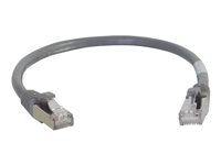 C2G Cat6a Booted Shielded (STP) Network Patch Cable - Cordon de raccordement - RJ-45 (M) pour RJ-45 (M) - 20 m - STP - CAT 6a - moulé, sans crochet, bloqué - gris 89924