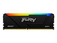 Kingston FURY Beast RGB - DDR4 - module - 32 Go - DIMM 288 broches - 2666 MHz - CL16 - 1.2 V - mémoire sans tampon - on-die ECC - noir KF426C16BB2A/32