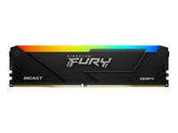 Kingston FURY Beast RGB - DDR4 - kit - 16 Go: 2 x 8 Go - DIMM 288 broches - 2666 MHz - CL16 - 1.2 V - mémoire sans tampon - on-die ECC - noir KF426C16BB2AK2/16