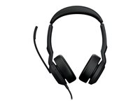 Jabra Evolve2 50 MS Stereo - Micro-casque - sur-oreille - Bluetooth - filaire - Suppresseur de bruit actif - USB-C - noir - certifié Zoom, Certifié pour Microsoft Teams, Cisco Webex Certified, Certifié Alcatel-Lucent, Certifié Unify, Certifié Google Meet, Certifié Amazon Chime 25089-999-899