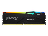 Kingston FURY Beast RGB - DDR5 - kit - 32 Go: 2 x 16 Go - DIMM 288 broches - 6000 MHz / PC5-48000 - CL36 - 1.35 V - mémoire sans tampon - on-die ECC KF560C36BBEAK2-32