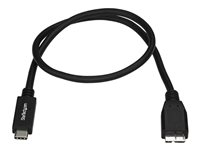 StarTech.com USB C to Micro USB Cable 0.5m - USB 3.1 Type C to Micro USB Type B Cable - Micro USB 3.1 to USB-C - Thunderbolt 3 Compatible (USB31CUB50CM) - Câble USB - 24 pin USB-C (M) pour Micro-USB de type B (M) - USB 3.1 Gen 2 - 50 cm - noir - pour P/N: HB31C2A1CGS, HB31C2A2CB, HB31C3A1CS, HB31C3ASDMB, HB31C4AS, PEXUSB311AC3, PEXUSB321C USB31CUB50CM