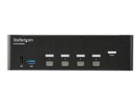 StarTech.com Switch KVM double affichage HDMI 4K 30 Hz à 4 ports avec hub USB intégré - Commutateur KVM HDMI de 4 ports (SV431DHD4KU) - Commutateur écran-clavier-souris/audio/USB - 4 x KVM / audio / USB - Montable sur rack SV431DHD4KU