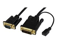 StarTech.com Câble adaptateur DVI vers VGA de 91cm - Convertisseur actif DVI-D vers VGA HD15 - M/M - 1920x1200 - Noir - Convertisseur vidéo - DVI - VGA - noir DVI2VGAMM3