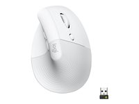 Logitech Lift for Business - Souris verticale - ergonomique - 6 boutons - sans fil - Bluetooth, 2.4 GHz - récepteur USB Logitech Logi Bolt - blanc cassé 910-006496